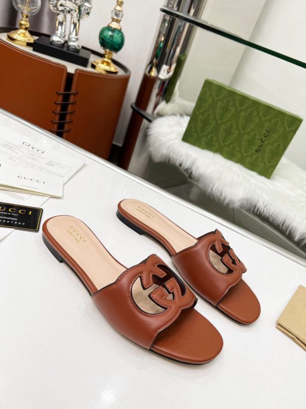 GG Interlocking G Cut Out Slide Sandals - Image 3