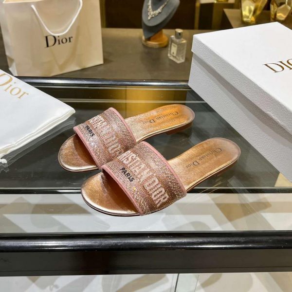Dway slides Cotton Embroidered with Metallic Thread and Strass Super A - Image 5