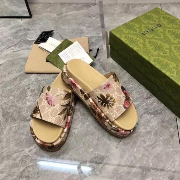 GG Flower Flatform Sandals - Image 9