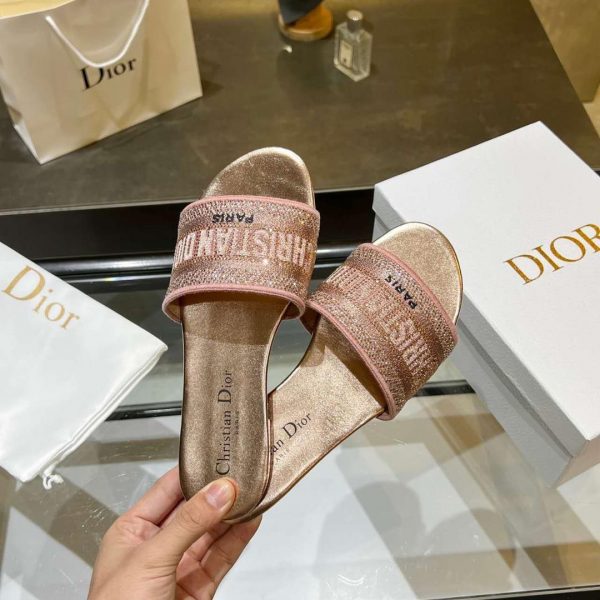 Dway slides Cotton Embroidered with Metallic Thread and Strass Super A - Image 7