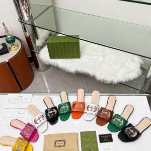GG Interlocking G Cut Out Slide Sandals