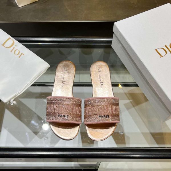 Dway slides Cotton Embroidered with Metallic Thread and Strass Super A - Image 2