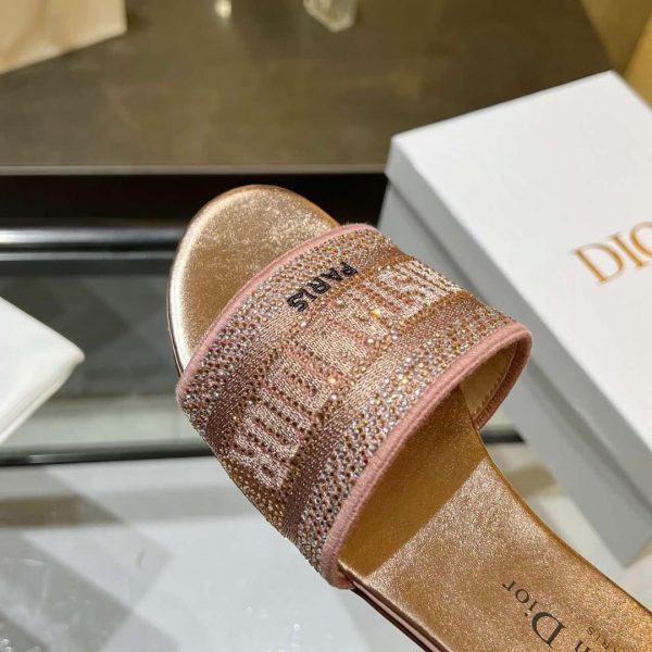 Dway slides Cotton Embroidered with Metallic Thread and Strass Super A - Image 3