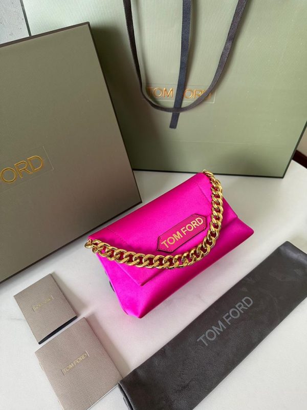 TF Women's Pink Mini Label Chain Bag Premium Edition - Image 8
