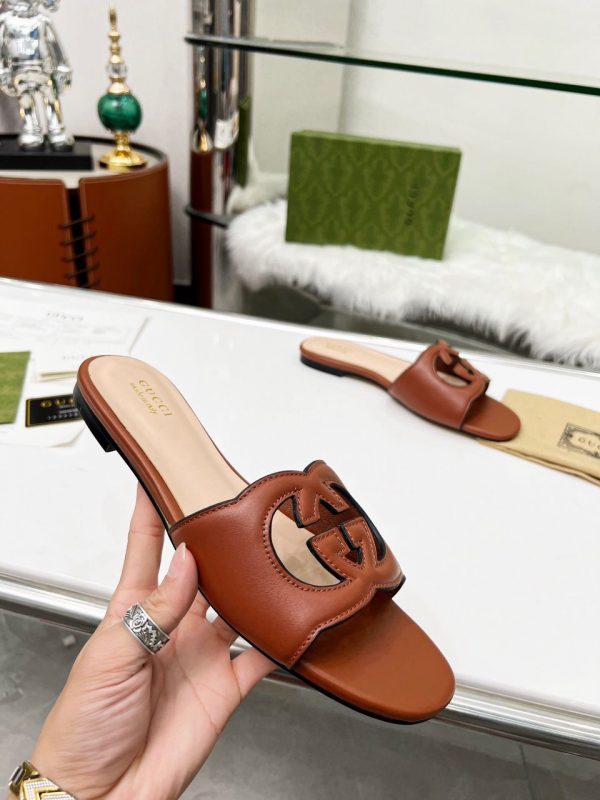 GG Interlocking G Cut Out Slide Sandals - Image 4