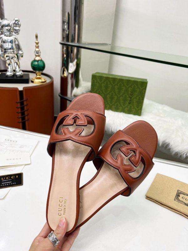 GG Interlocking G Cut Out Slide Sandals - Image 6