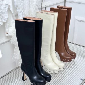 GG knee-high leather/ Ankle bootsSuper A