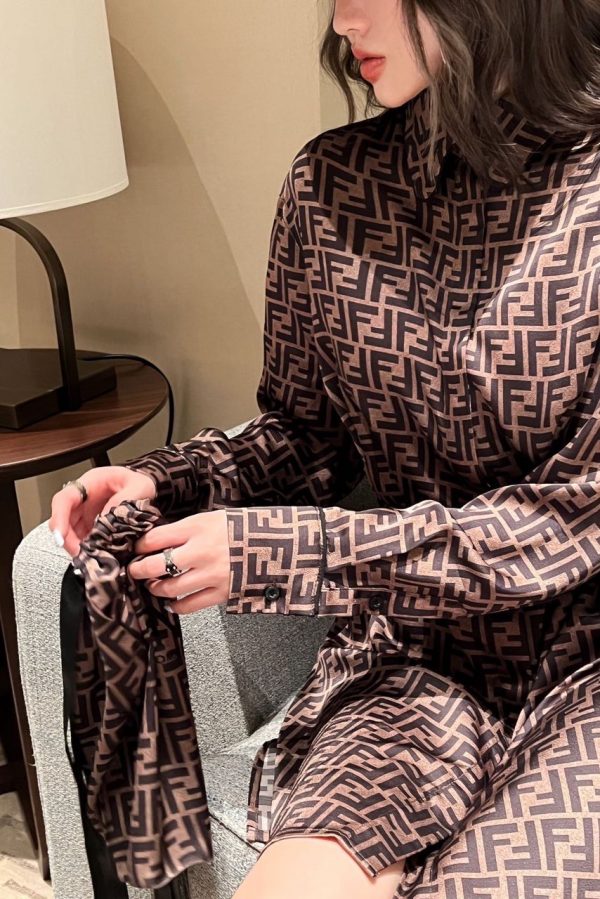 FF Print Shirt Dress Super A - Image 3