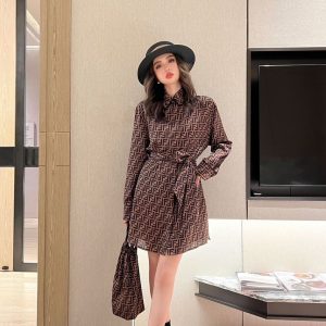FF Print Shirt Dress Super A