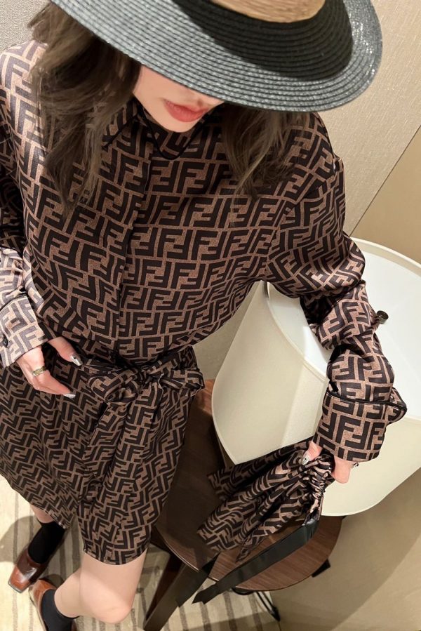 FF Print Shirt Dress Super A - Image 6