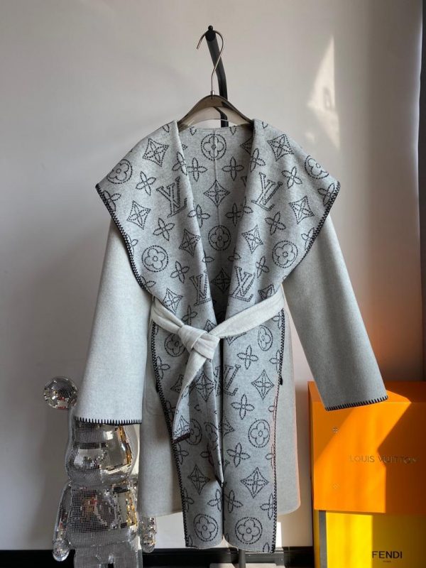 LV Belted Double Face Coat Super A - Image 11