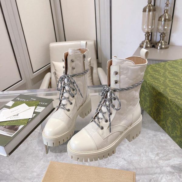 WOMEN'S GG MATELASSÉ LACE-UP BOOT - Image 3