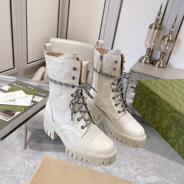 WOMEN'S GG MATELASSÉ LACE-UP BOOT - Image 7