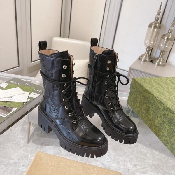 WOMEN'S GG MATELASSÉ LACE-UP BOOT - Image 13