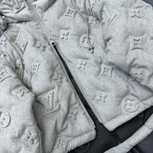 LV Grey Monogram Boyhood Puffer Jacket Super A - Image 2