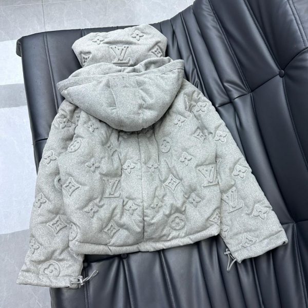LV Grey Monogram Boyhood Puffer Jacket Super A - Image 6