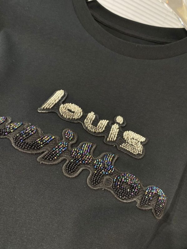 LV Bead-Embroidered Cotton T-Shirt - Image 5