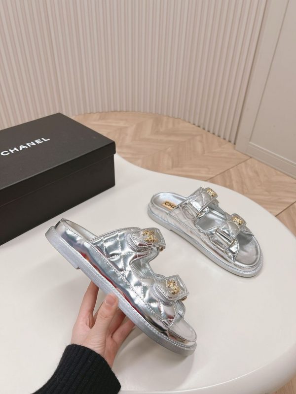 CC Metallic Silver Sandals Super A - Image 9