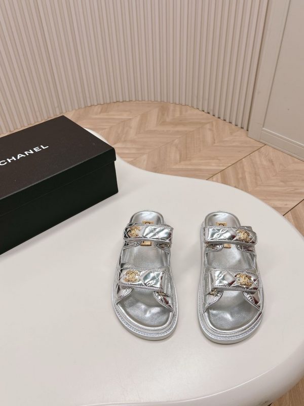 CC Metallic Silver Sandals Super A - Image 3