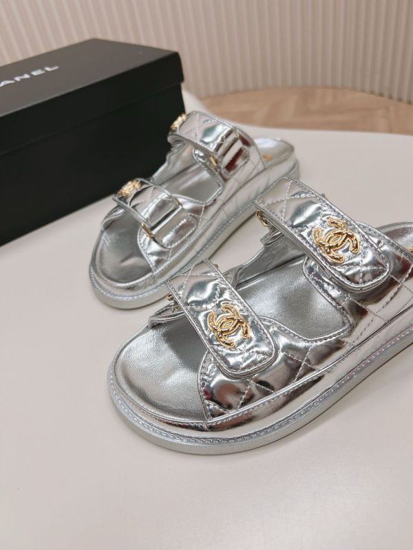 CC Metallic Silver Sandals Super A - Image 5